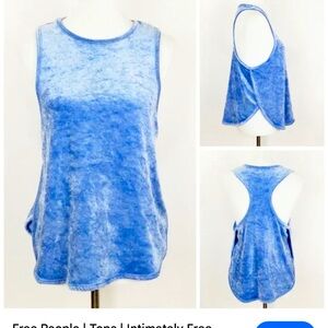 Intimately free people frenchie velour blue top XS